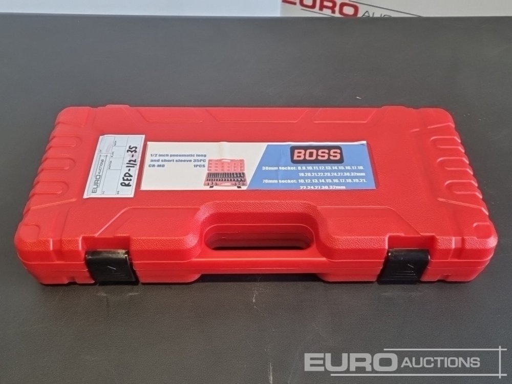 Unused Boss 1/2" 35pc Pneumatic Long & Short Sleeve Socket Set - Garaj ekipman: fotoğraf 2 Unused Boss 1/2" 35pc Pneumatic Long & Short Sleeve Socket Set - Garaj ekipman: fotoğraf 2