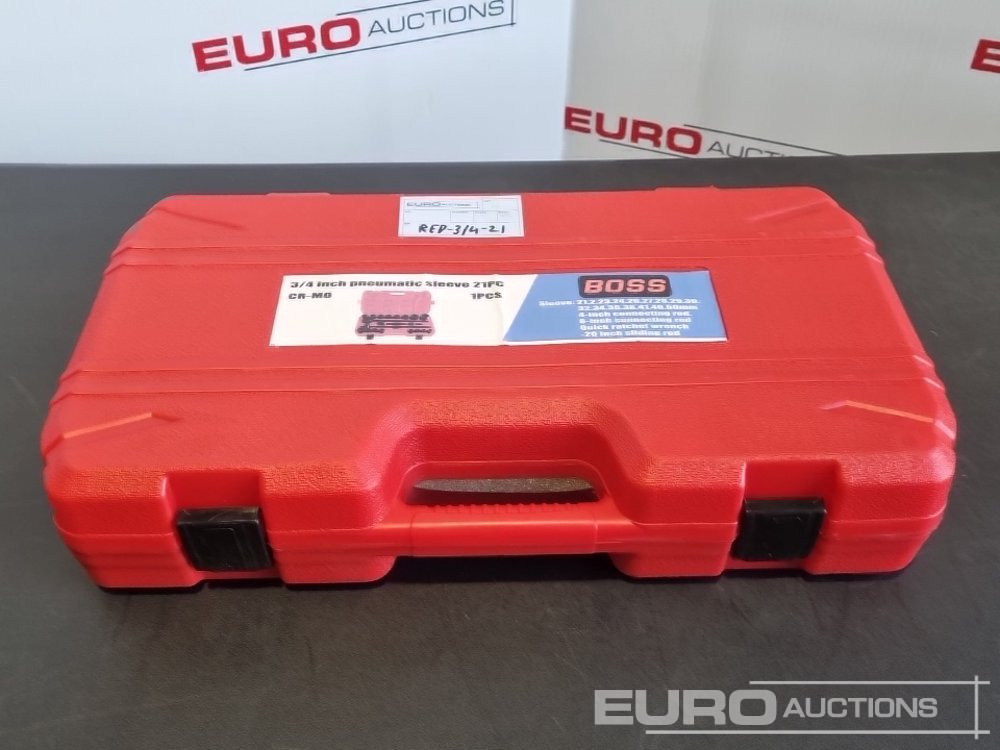 Unused Boss 3/4" 21pc Heavy Duty Pneumatic Socket Set, 4" Connecting Rod, 8" Connecting Rod, Quick Ratchet Wrench, 20" Sliding Rod - Garaj ekipman: fotoğraf 2 Unused Boss 3/4" 21pc Heavy Duty Pneumatic Socket Set, 4" Connecting Rod, 8" Connecting Rod, Quick Ratchet Wrench, 20" Sliding Rod - Garaj ekipman: fotoğraf 2