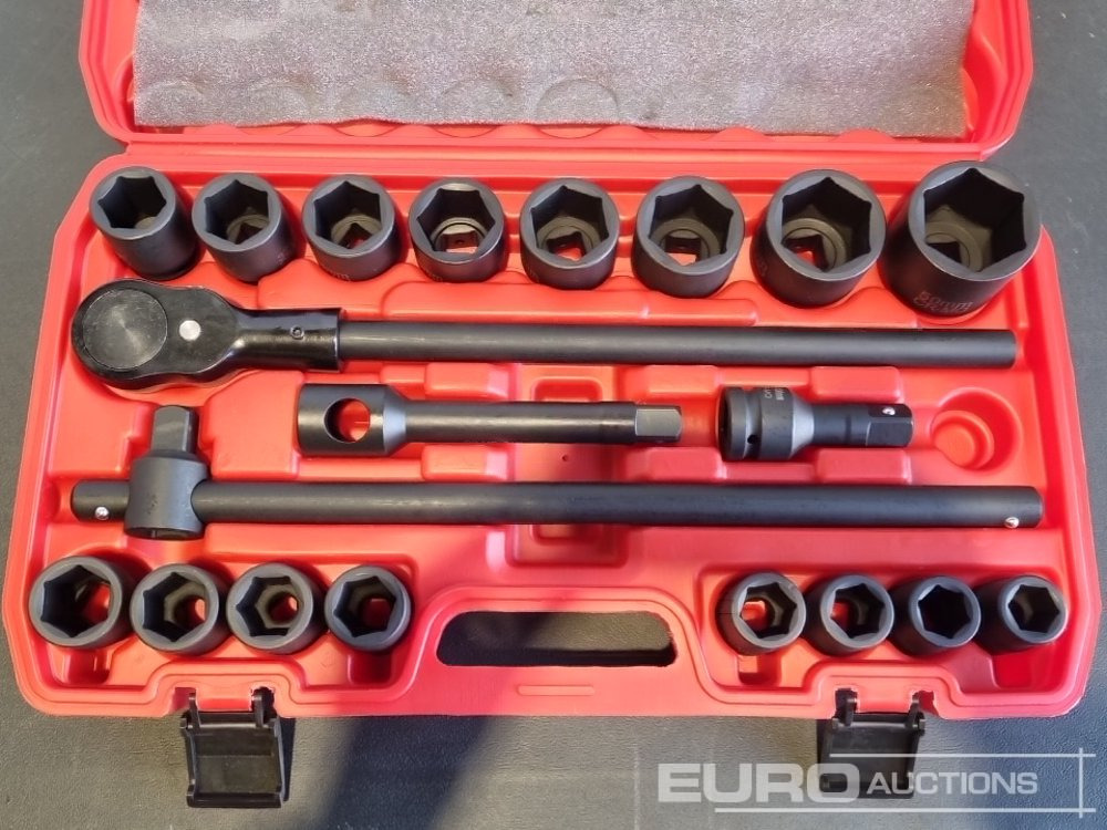 Unused Boss 3/4" 21pc Heavy Duty Pneumatic Socket Set, 4" Connecting Rod, 8" Connecting Rod, Quick Ratchet Wrench, 20" Sliding Rod - Garaj ekipman: fotoğraf 5 Unused Boss 3/4" 21pc Heavy Duty Pneumatic Socket Set, 4" Connecting Rod, 8" Connecting Rod, Quick Ratchet Wrench, 20" Sliding Rod - Garaj ekipman: fotoğraf 5