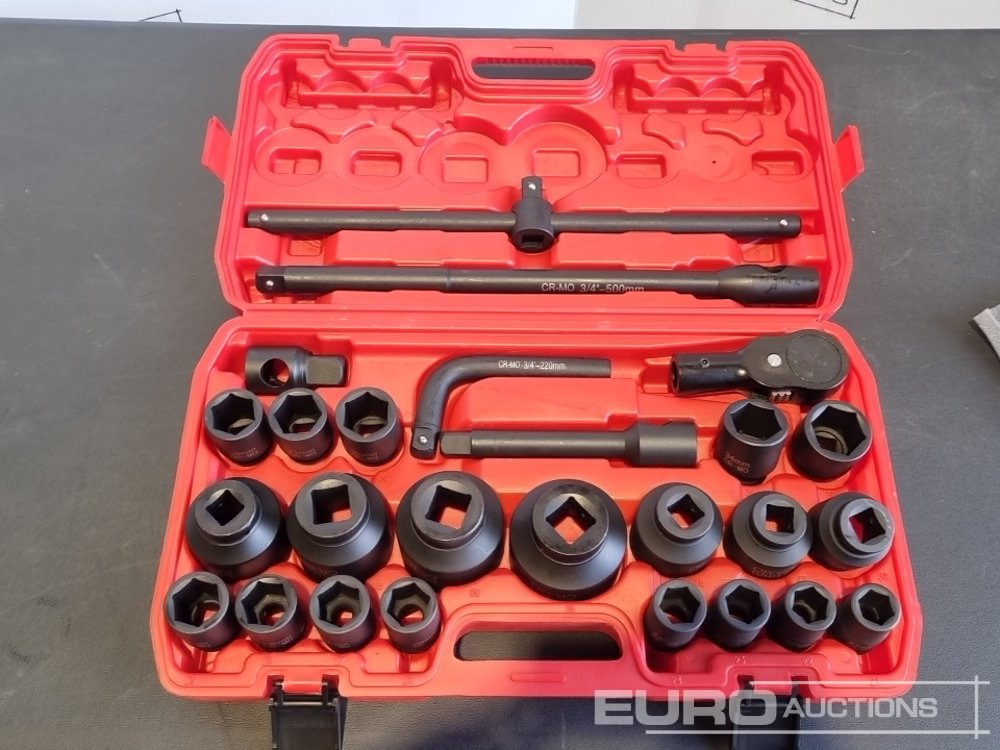 Unused Boss 3/4" 26pc Heavy Duty Pneumatic Socket Set, 4" Connecting Rod, 8" Connecting Rod Quick Ratchet Wrench, 20" Sliding Road, L Handle Sliding Head Extension Bar - Garaj ekipman: fotoğraf 4 Unused Boss 3/4" 26pc Heavy Duty Pneumatic Socket Set, 4" Connecting Rod, 8" Connecting Rod Quick Ratchet Wrench, 20" Sliding Road, L Handle Sliding Head Extension Bar - Garaj ekipman: fotoğraf 4