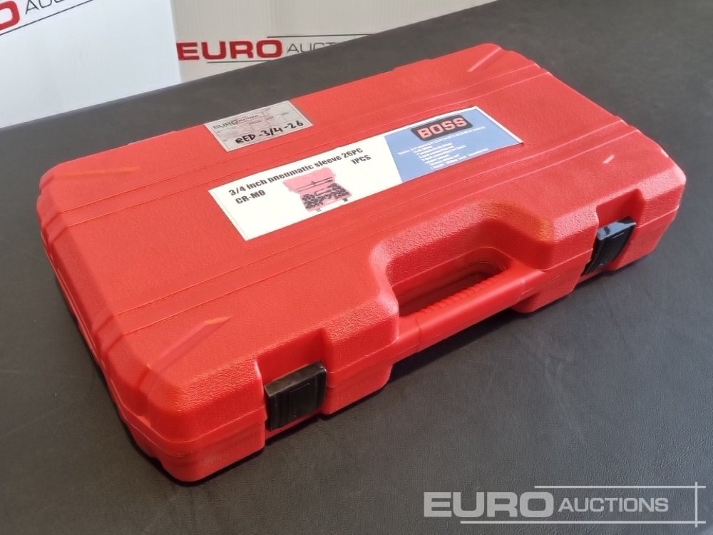 Unused Boss 3/4" 26pc Heavy Duty Pneumatic Socket Set, 4" Connecting Rod, 8" Connecting Rod Quick Ratchet Wrench, 20" Sliding Road, L Handle Sliding Head Extension Bar - Garaj ekipman: fotoğraf 1 Unused Boss 3/4" 26pc Heavy Duty Pneumatic Socket Set, 4" Connecting Rod, 8" Connecting Rod Quick Ratchet Wrench, 20" Sliding Road, L Handle Sliding Head Extension Bar - Garaj ekipman: fotoğraf 1