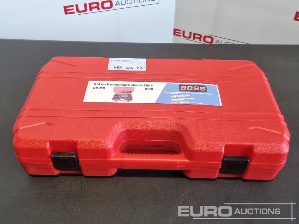 Unused Boss 3/4" 26pc Heavy Duty Pneumatic Socket Set, 4" Connecting Rod, 8" Connecting Rod Quick Ratchet Wrench, 20" Sliding Road, L Handle Sliding Head Extension Bar - Garaj ekipman: fotoğraf 2 Unused Boss 3/4" 26pc Heavy Duty Pneumatic Socket Set, 4" Connecting Rod, 8" Connecting Rod Quick Ratchet Wrench, 20" Sliding Road, L Handle Sliding Head Extension Bar - Garaj ekipman: fotoğraf 2