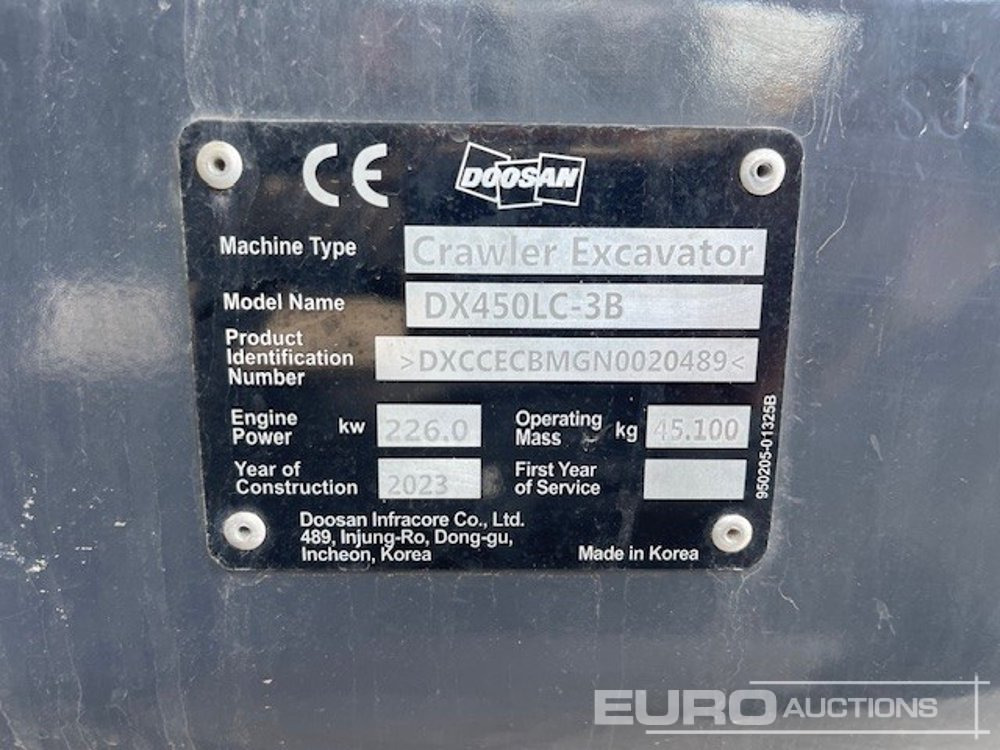Unused Doosan DX450LC-3B - Paletli ekskavatör: fotoğraf 3 Unused Doosan DX450LC-3B - Paletli ekskavatör: fotoğraf 3
