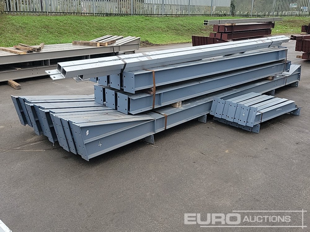 Unused Steel Frame Building 90’x40’x15’ 15’x5’ Cantilever Cattle Shed. 6no 15’ Bays. 12’5° Roof Pitch. Purlin Cleats Spaced To Accept Fibre Cement Or Steel Roof Sheets 14no Columns 203x133x25kg 14no R - Konut konteyneri: fotoğraf 1 Unused Steel Frame Building 90’x40’x15’ 15’x5’ Cantilever Cattle Shed. 6no 15’ Bays. 12’5° Roof Pitch. Purlin Cleats Spaced To Accept Fibre Cement Or Steel Roof Sheets 14no Columns 203x133x25kg 14no R - Konut konteyneri: fotoğraf 1
