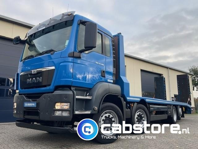 MAN TGS 35.360 8x2 Machinetransporter - Oprijwagen - Bouwjaar 2014 - Hydraulische rampen - 8x2-4 - Bickel-Tec - Good condition - Sal/ Açık kasa kamyon: fotoğraf 1 MAN TGS 35.360 8x2 Machinetransporter - Oprijwagen - Bouwjaar 2014 - Hydraulische rampen - 8x2-4 - Bickel-Tec - Good condition - Sal/ Açık kasa kamyon: fotoğraf 1