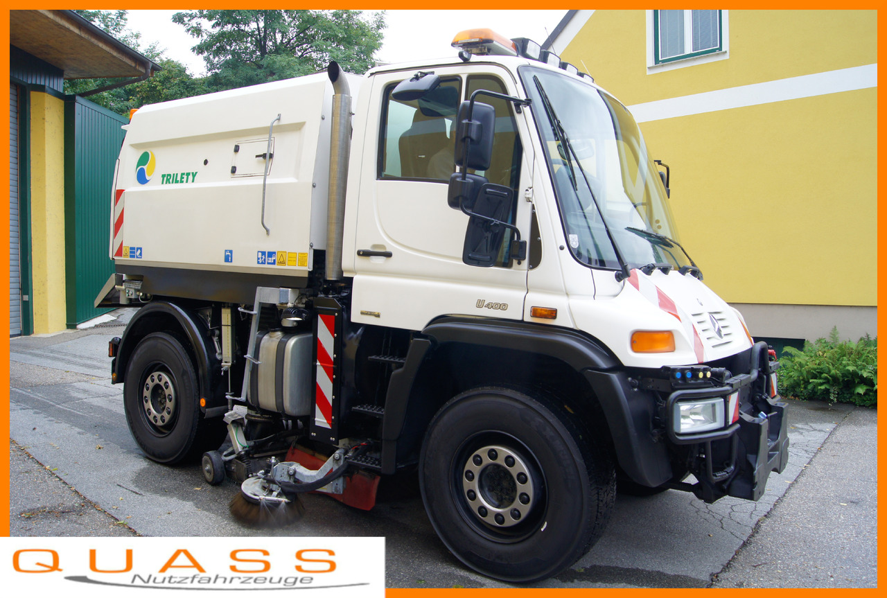 MERCEDES-BENZ Unimog U400 + TRILETY Kehrmaschine/TÜV/EUR4/Leistungshydraulik - Yol süpürme aracı: fotoğraf 1 MERCEDES-BENZ Unimog U400 + TRILETY Kehrmaschine/TÜV/EUR4/Leistungshydraulik - Yol süpürme aracı: fotoğraf 1