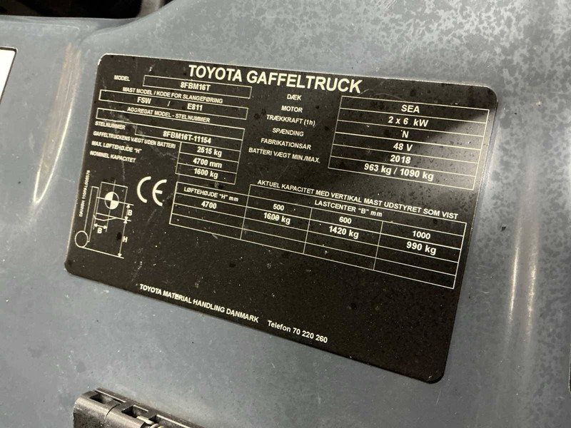 Toyota 8FBM16T - Elektrikli forklift: fotoğraf 5 Toyota 8FBM16T - Elektrikli forklift: fotoğraf 5