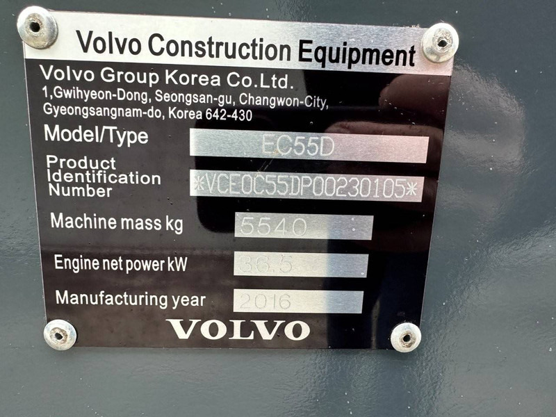 Volvo EC55D - Paletli ekskavatör: fotoğraf 4 Volvo EC55D - Paletli ekskavatör: fotoğraf 4