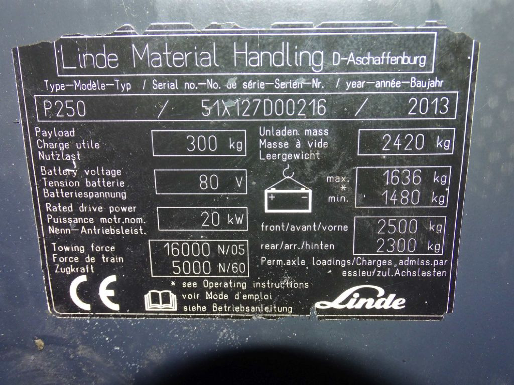 Linde P250 - Akülü çekici: fotoğraf 5 Linde P250 - Akülü çekici: fotoğraf 5