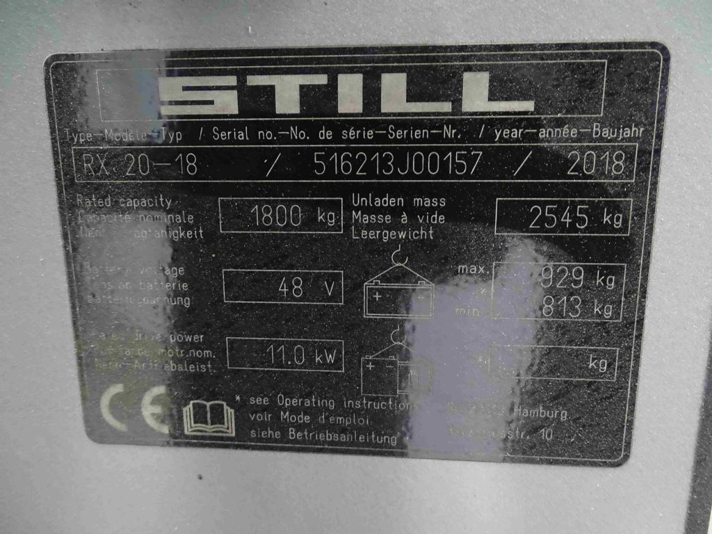 Still RX20-18 - Elektrikli forklift: fotoğraf 5 Still RX20-18 - Elektrikli forklift: fotoğraf 5