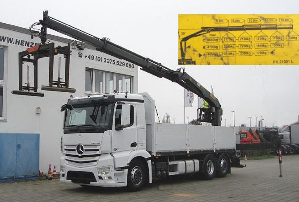 Mercedes-Benz Antos 2543 L/6x2 Pritsche Heckkran - Vinçli kamyon: fotoğraf 1 Mercedes-Benz Antos 2543 L/6x2 Pritsche Heckkran - Vinçli kamyon: fotoğraf 1