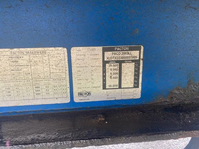 Pacton schuifzeil, 3 asser, SAF , luchtvering, trommelremmen - Tenteli dorse: fotoğraf 4 Pacton schuifzeil, 3 asser, SAF , luchtvering, trommelremmen - Tenteli dorse: fotoğraf 4